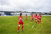 10 October 2020; Clodagh Doherty of Treaty United runs onto the pitch ahead of the Women's National League match between Treaty United and Shelbourne at Jackman Park in Limerick. Photo by Ramsey Cardy/Sportsfile