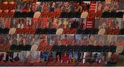 10 October 2020; A view of supporter cardboard cut outs during the Guinness PRO14 match between Munster and Edinburgh at Thomond Park in Limerick. Photo by Ramsey Cardy/Sportsfile