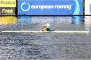 11 October 2020; Sanita Puspure of Ireland after winning the Women’s Single Sculls A Final during day three of the 2020 European Rowing Championships in Poznan, Poland. Photo by Jakub Piaseki/Sportsfile