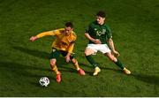 11 October 2020; Aaron Ramsey of Wales in action against Robbie Brady of Republic of Ireland the UEFA Nations League B match between Republic of Ireland and Wales at the Aviva Stadium in Dublin. Photo by Eóin Noonan/Sportsfile