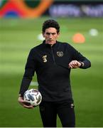 11 October 2020; Republic of Ireland coach Keith Andrews during the UEFA Nations League B match between Republic of Ireland and Wales at the Aviva Stadium in Dublin. Photo by Stephen McCarthy/Sportsfile