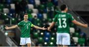 11 October 2020; Jonny Evans, left, and Corry Evans of Northern Ireland during the UEFA Nations League B match between Northern Ireland and Austria at the National Football Stadium at Windsor Park in Belfast. Photo by David Fitzgerald/Sportsfile