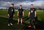 12 October 2020; Galway born players, from left, Ryan Manning, Daryl Horgan and Aaron Connolly following a Republic of Ireland training session at the FAI National Training Centre in Abbotstown, Dublin. Photo by Stephen McCarthy/Sportsfile