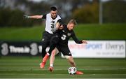 12 October 2020; Daryl Horgan and Aaron Connolly, left, during a Republic of Ireland training session at the FAI National Training Centre in Abbotstown, Dublin. Photo by Stephen McCarthy/Sportsfile