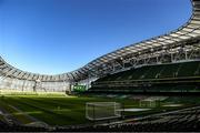 11 October 2020; A general view inside the stadium prior to the UEFA Nations League B match between Republic of Ireland and Wales at the Aviva Stadium in Dublin. Photo by Harry Murphy/Sportsfile