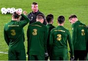 13 October 2020; Republic of Ireland manager Stephen Kenny talks to his players during a Republic of Ireland Training Session at Helsingin Olympiastadion in Helsinki, Finland. Photo by Jussi Eskola/Sportsfile