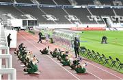 13 October 2020; Republic of Ireland players during a Republic of Ireland Training Session at Helsingin Olympiastadion in Helsinki, Finland. Photo by Jussi Eskola/Sportsfile