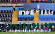 13 October 2020; Republic of Ireland players line-up ahead of the UEFA European U21 Championship Qualifier match between Italy and Republic of Ireland at Arena Garibaldi in Pisa, Italy. Photo by Roberto Bregani/Sportsfile