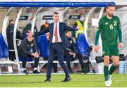 14 October 2020; Republic of Ireland manager Stephen Kenny reacts during the UEFA Nations League B match between Finland and Republic of Ireland at Helsingin Olympiastadion in Helsinki, Finland. Photo by Mauri Forsblom/Sportsfile