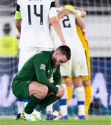 14 October 2020; Aaron Connolly of Republic of Ireland following the UEFA Nations League B match between Finland and Republic of Ireland at Helsingin Olympiastadion in Helsinki, Finland. Photo by Jussi Eskola/Sportsfile