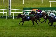 15 October 2020; Pretty Rebel, left, with Shane Foley up, passes the post ahead of second place Fall For A Kiss, with Dylan Browne McMonagle up, to win the Equilux Works Or Your Money Back Handicap DIV I at The Curragh Racecourse in Kildare. Photo by Seb Daly/Sportsfile