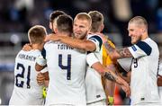 14 October 2020; Paulus Arajuuri of Finland celebrates with team-mates following the UEFA Nations League B match between Finland and Republic of Ireland at Helsingin Olympiastadion in Helsinki, Finland. Photo by Mauri Fordblom/Sportsfile
