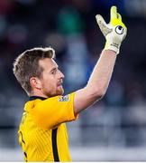 14 October 2020; Lukas Hradecky of Finland during the UEFA Nations League B match between Finland and Republic of Ireland at Helsingin Olympiastadion in Helsinki, Finland. Photo by Mauri Fordblom/Sportsfile