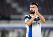 14 October 2020; Tim Sparv of Finland celebrates following the UEFA Nations League B match between Finland and Republic of Ireland at Helsingin Olympiastadion in Helsinki, Finland. Photo by Mauri Fordblom/Sportsfile