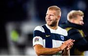 14 October 2020; Paulus Atajuuri of Finland celebrates following the UEFA Nations League B match between Finland and Republic of Ireland at Helsingin Olympiastadion in Helsinki, Finland. Photo by Mauri Fordblom/Sportsfile