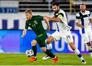 14 October 2020; Daryl Horgan of Republic of Ireland and Tim Sparv of Finland during the UEFA Nations League B match between Finland and Republic of Ireland at Helsingin Olympiastadion in Helsinki, Finland. Photo by Mauri Fordblom/Sportsfile