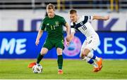 14 October 2020; Daryl Horgan of Republic of Ireland and Jere Uronen of Finland during the UEFA Nations League B match between Finland and Republic of Ireland at Helsingin Olympiastadion in Helsinki, Finland. Photo by Mauri Fordblom/Sportsfile