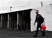 16 October 2020; Andy Lyons of Bohemians arrives prior to the SSE Airtricity League Premier Division match between Dundalk and Bohemians at Oriel Park in Dundalk, Louth. Photo by Harry Murphy/Sportsfile