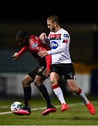 16 October 2020; Andre Wright of Bohemians in action against Sean Murray of Dundalk during the SSE Airtricity League Premier Division match between Dundalk and Bohemians at Oriel Park in Dundalk, Louth. Photo by Harry Murphy/Sportsfile