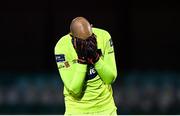 16 October 2020; Gary Rogers of Dundalk reacts during the SSE Airtricity League Premier Division match between Dundalk and Bohemians at Oriel Park in Dundalk, Louth. Photo by Harry Murphy/Sportsfile