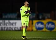 16 October 2020; Gary Rogers of Dundalk reacts during the SSE Airtricity League Premier Division match between Dundalk and Bohemians at Oriel Park in Dundalk, Louth. Photo by Harry Murphy/Sportsfile