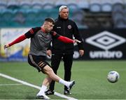 16 October 2020; Bohemians manager Keith Long and Danny Grant of Bohemians prior to the SSE Airtricity League Premier Division match between Dundalk and Bohemians at Oriel Park in Dundalk, Louth. Photo by Harry Murphy/Sportsfile