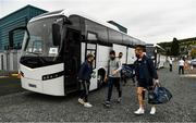 17 October 2020; The Antrim players and officials arrive in two buses for the Allianz Football League Division 4 Round 6 match between Wicklow and Antrim at the County Grounds in Aughrim, Wicklow. Photo by Ray McManus/Sportsfile