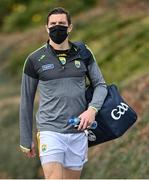 17 October 2020; David Moran of Kerry arrives wearing a facemask prior to the Allianz Football League Division 1 Round 6 match between Monaghan and Kerry at Grattan Park in Inniskeen, Monaghan. Photo by Brendan Moran/Sportsfile