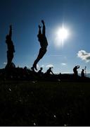 17 October 2020; Dublin players warm up prior to the EirGrid GAA Football All-Ireland U20 Championship Semi-Final match between Dublin and Tyrone at Kingspan Breffni Park in Cavan. Photo by David Fitzgerald/Sportsfile