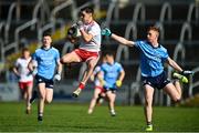 17 October 2020; Darragh Canavan of Tyrone in action against Josh Bannon of Dublin during the EirGrid GAA Football All-Ireland U20 Championship Semi-Final match between Dublin and Tyrone at Kingspan Breffni Park in Cavan. Photo by David Fitzgerald/Sportsfile