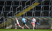 17 October 2020; An empty terrace and dugout is seen during the EirGrid GAA Football All-Ireland U20 Championship Semi-Final match between Dublin and Tyrone at Kingspan Breffni Park in Cavan. Photo by David Fitzgerald/Sportsfile