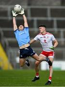 17 October 2020; Seán Lowry of Dublin in action against Matthew Murnaghan of Tyrone during the EirGrid GAA Football All-Ireland U20 Championship Semi-Final match between Dublin and Tyrone at Kingspan Breffni Park in Cavan. Photo by David Fitzgerald/Sportsfile