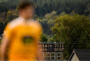 17 October 2020; Kevin O'Boyle of Antrim walks past the scoreboard at the end of the Allianz Football League Division 4 Round 6 match between Wicklow and Antrim at the County Grounds in Aughrim, Wicklow. Photo by Ray McManus/Sportsfile