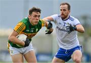 17 October 2020; David Clifford of Kerry is tackled by Conor Boyle of Monaghan during the Allianz Football League Division 1 Round 6 match between Monaghan and Kerry at Grattan Park in Inniskeen, Monaghan. Photo by Brendan Moran/Sportsfile