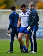 17 October 2020; Drew Wylie of Monaghan leaves the pitch with an injury during the Allianz Football League Division 1 Round 6 match between Monaghan and Kerry at Grattan Park in Inniskeen, Monaghan. Photo by Brendan Moran/Sportsfile
