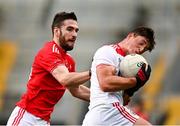 17 October 2020; Colm O'Callaghan of Cork in action against Patrick Reilly of Louth during the Allianz Football League Division 3 Round 6 match between Cork and Louth at Páirc Ui Chaoimh in Cork. Photo by Harry Murphy/Sportsfile