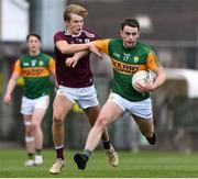 17 October 2020; Sean O'Connell of Kerry in action against Michael O'Gara of Galway during the EirGrid GAA Football All-Ireland U20 Championship Semi-Final match between Kerry and Galway at the LIT Gaelic Grounds in Limerick. Photo by Matt Browne/Sportsfile