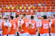 17 October 2020; Self portraits from over 3,000 primary school children across Armagh in the stands before the Allianz Football League Division 2 Round 6 match between Armagh and Roscommon at the Athletic Grounds in Armagh. Photo by Piaras Ó Mídheach/Sportsfile