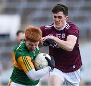 17 October 2020; Darragh Lynch of Kerry in action against Macdara Geraghty of Galway during the EirGrid GAA Football All-Ireland U20 Championship Semi-Final match between Kerry and Galway at the LIT Gaelic Grounds in Limerick. Photo by Matt Browne/Sportsfile