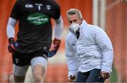 17 October 2020; Umpire Eugene Gough, father of referee David Gough, watches play during the Allianz Football League Division 2 Round 6 match between Armagh and Roscommon at the Athletic Grounds in Armagh. Photo by Piaras Ó Mídheach/Sportsfile