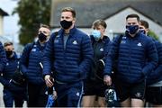 17 October 2020; Ciarán Kilkenny, left, and Philip McMahon of Dublin arrive ahead of the Allianz Football League Division 1 Round 6 match between Dublin and Meath at Parnell Park in Dublin. Photo by Ramsey Cardy/Sportsfile