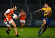 17 October 2020; Jamie Clarke of Armagh in action against Seán Mullooly of Roscommon during the Allianz Football League Division 2 Round 6 match between Armagh and Roscommon at the Athletic Grounds in Armagh. Photo by Piaras Ó Mídheach/Sportsfile