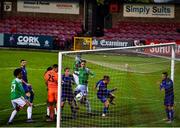 17 October 2020; Cian Coleman of Cork City scores his side's first goal which is disallowed by referee Ben Connolly during the SSE Airtricity League Premier Division match between Cork City and Waterford at Turners Cross in Cork. Photo by Eóin Noonan/Sportsfile