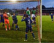 17 October 2020; Cian Coleman of Cork City scores his side's first goal which is disallowed by referee Ben Connolly during the SSE Airtricity League Premier Division match between Cork City and Waterford at Turners Cross in Cork. Photo by Eóin Noonan/Sportsfile