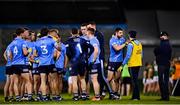17 October 2020; Dublin manager Dessie Farrell watches on during a water break in the Allianz Football League Division 1 Round 6 match between Dublin and Meath at Parnell Park in Dublin. Photo by Ramsey Cardy/Sportsfile