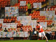 17 October 2020; Self portraits from over 3,000 primary school children across Armagh in the stands during the Allianz Football League Division 2 Round 6 match between Armagh and Roscommon at the Athletic Grounds in Armagh. Photo by Piaras Ó Mídheach/Sportsfile