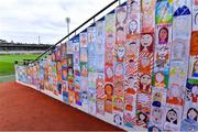 17 October 2020; Self portraits from over 3,000 primary school children across Armagh in the stands before the Allianz Football League Division 2 Round 6 match between Armagh and Roscommon at the Athletic Grounds in Armagh. Photo by Piaras Ó Mídheach/Sportsfile