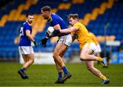 17 October 2020; Dean Healy of Wicklow in action against Peter Healy of Antrim during the Allianz Football League Division 4 Round 6 match between Wicklow and Antrim at the County Grounds in Aughrim, Wicklow. Photo by Ray McManus/Sportsfile