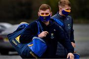 17 October 2020; Pat Darragh Fitzgerald and Andy Maher, right, of Wicklow arrive for the Allianz Football League Division 4 Round 6 match between Wicklow and Antrim at the County Grounds in Aughrim, Wicklow. Photo by Ray McManus/Sportsfile