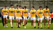 17 October 2020; Antrim players at half-time of the Allianz Football League Division 4 Round 6 match between Wicklow and Antrim at the County Grounds in Aughrim, Wicklow. Photo by Ray McManus/Sportsfile